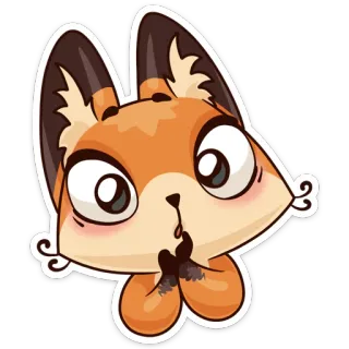 😳 lis, zwierzę, naklejka, kreskówka, słodki telegram sticker