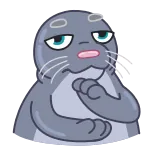👏 phoque, animal, ennuyé, épuisé, mignon, dessin animé, mammifère telegram sticker