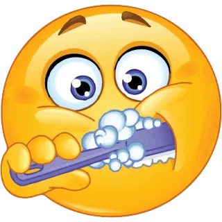 🛀 Emoji, Lächeln, Gesicht, Zahnbürste, Zähneputzen, Hygiene, Zähne telegram sticker