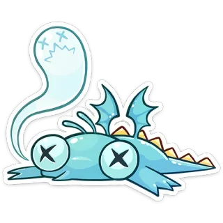 😵 Мультик, Мертвый, Глаза крестиком, Призрак, Дракон, Монстр telegram sticker