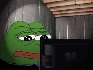 🇨🇰 Pepe the Frog เปเป้, กบ, มีม, อินเทอร์เน็ต, เศร้า telegram sticker