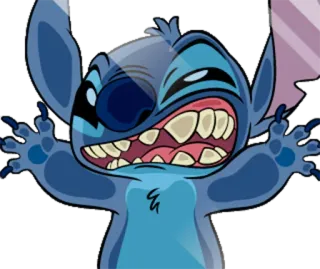 😲 Stitch Lilo & Stitch การ์ตูน, สีน้ำเงิน, เอเลี่ยน, ตัวละคร, ดิสนีย์ telegram sticker