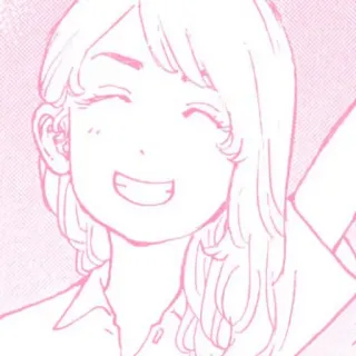 ☁️ Anime, Mädchen, Lächeln, Cartoon, Rosa, Porträt whatsapp sticker