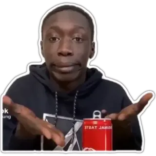 🤨 ORIGINAL TASTE Person, Hände, Getränk, Khaby Lame, Coca Cola telegram sticker