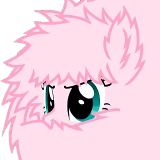 💂 pink, fluffy, cute, cartoon, eyes telegram sticker