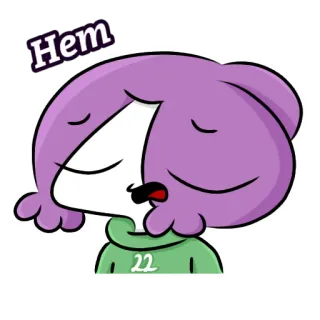 🙅‍♀ Hem การ์ตูน, ตัวละคร, ผมสีม่วง, สติกเกอร์, น่ารัก, ภาพประกอบ telegram sticker