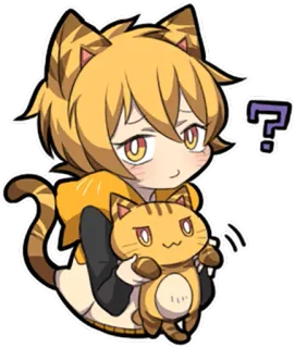 ❓ 애니메이션, 고양이, 호랑이, 물음표, 귀여운, 카와이, 스티커 telegram sticker