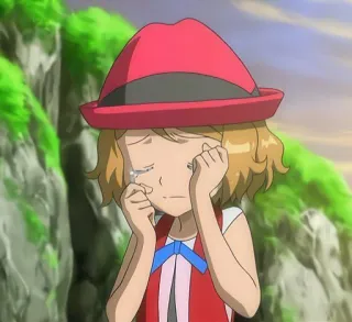 😭 Serena Pokemon аниме, плачет, грустно, покемон, персонаж, Серена whatsapp sticker