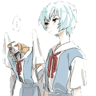 😶 Rei Ayanami Neon Genesis Evangelion anime, manga, robot, character, evangelion, rei ayanami, neon genesis evangelion, eva telegram sticker