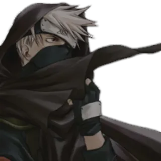 ⚫️ Kakashi Hatake Naruto 애니메이션, 만화, 닌자, 카카시, 하타케, 사륜안, 나루토 telegram sticker