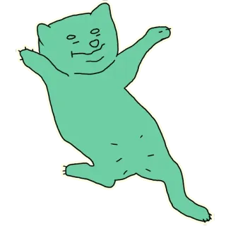😷 Katze, Cartoon, Tier, Illustration, Aufkleber, Grün telegram sticker