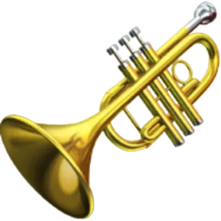 🎺 trumpet, musical instrument, brass instrument, gold, music, sound telegram sticker