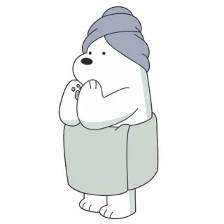 🧖‍♀ Ice Bear We Bare Bears dibujo animado, oso, toalla, oso polar, lindo telegram sticker