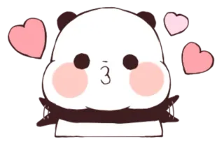 😘 lindo, panda, corazones, beso, amor telegram sticker