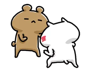 💞 oso, beso, lindo, dibujos animados, animal, amor telegram sticker