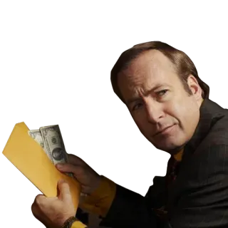 💰 Saul Goodman Better Call Saul pengacara, uang, amplop, setelan, breaking bad whatsapp sticker