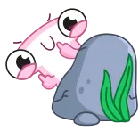 🖕 naklejka, kreskówka, słodki, środkowy palec, obraza, obraźliwy, aksolotl telegram sticker