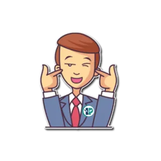 🙉 Kreskówka, Postać, Garnitur, Gest, Wskazywanie, Wyśmiewanie telegram sticker