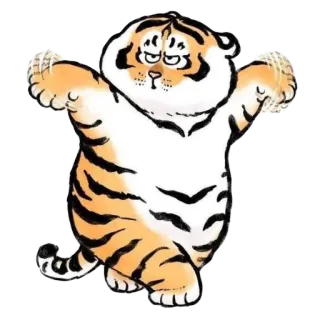 😤 tigre, animale, cartone animato, carino, adesivo, divertente telegram sticker