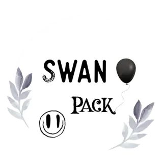 ☁️ SWAN PACK cigno, pacchetto, palloncino, adesivo, decorativo, design telegram sticker