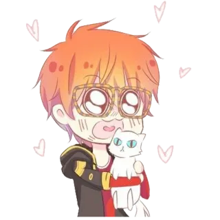 😍 anime, cute, character, cat, glasses, kawaii telegram sticker