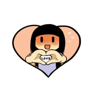 ❤ LOVE Herz, Liebe, Cartoon, Süß, Mädchen, Zuneigung, Symbol telegram sticker