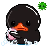 🥺 утка, мультфильм, животное, ванна, милый, мыло, пузыри telegram sticker