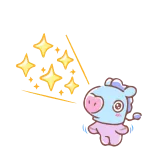 🖤 Mang cute, pig, sparkles, cartoon, mang, bt21 whatsapp sticker