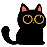 😱 cat, black cat, animal, cute, cartoon, sticker telegram sticker