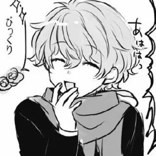 🌟 びっくり あははっ Anime, Chłopak, Manga, Słodkie, Szalik, Szczęśliwy telegram sticker