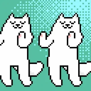 💃 แมว, พิกเซลอาร์ต, นิ้วกลาง, ท่าทางดูถูก, การ์ตูน telegram sticker