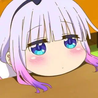 💜 Kanna Kamui Miss Kobayashi's Dragon Maid Anime, Kanna, Drago, Carino, Chibi telegram sticker