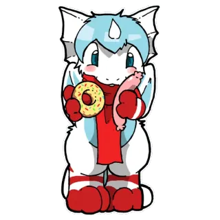 😏 Furry, Kartun, Lucu, Donat, Sosis, Syal telegram sticker