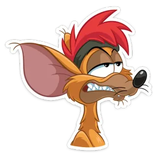 🙄 การ์ตูน, โกรธ, หนู, หน้าโกรธ, ตัวการ์ตูน telegram sticker