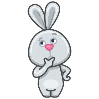 🤔 兔子, 兔子, 卡通, 可爱, 动物, 思考 telegram sticker