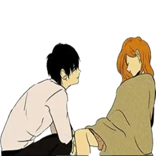 🖤 Animé, Couple, Romance, Dessin animé, Illustration, Art telegram sticker