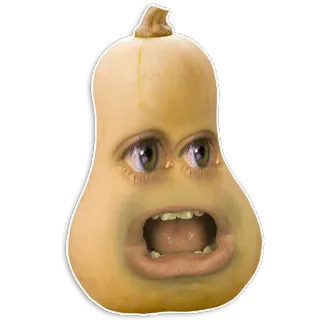 😓 verdura, zucca butternut, faccia, occhi, bocca, divertente telegram sticker