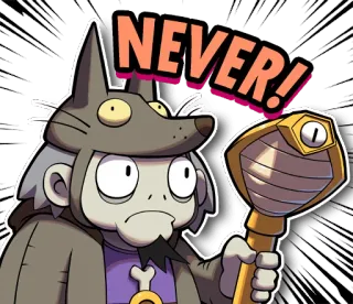 😬 NEVER! whatsapp sticker