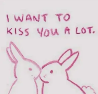 💗 I WANT TO
KISS YOU A LOT. cium, cinta, kasih sayang, romansa, kelinci, imut, pasangan telegram sticker