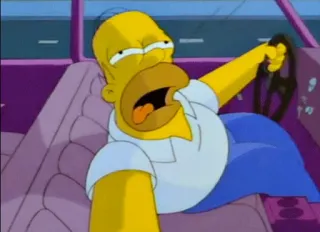 👅 Homer Simpson The Simpsons 호머 심슨, 운전, 자동차, 만화, 심슨 가족 telegram sticker