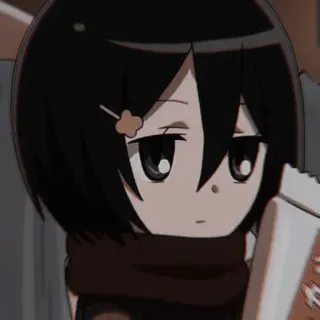 🀄 Mikasa Ackerman Attack on Titan Animé, Chibi, Mignon, Manga, Dessin animé, Personnage, Fille telegram sticker