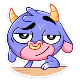 😏 monstruo, dibujo animado, pegatina, morado, animal telegram sticker