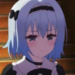 😳 Anime, Chica, Maid, Linda, Pelo azul whatsapp sticker