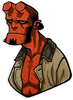 😐 Hellboy Hellboy, BD, Démon, Super-héros, Paranormal, Mike Mignola telegram sticker