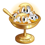 🍨 Scrooge McDuck McDuck McDuck, Sknerus McKwacz, Disney, kreskówka, kaczor, złoto, skarb whatsapp sticker