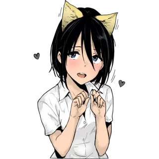 😳 anime, cat girl, cute, kawaii, manga, neko telegram sticker