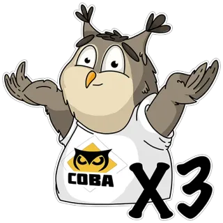 🤷‍♂️ COBA X3 owl, cartoon, mascot, COBA, sticker whatsapp sticker
