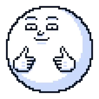👍 pixel art, thumbs up, positive, approval, cute, emoji telegram sticker