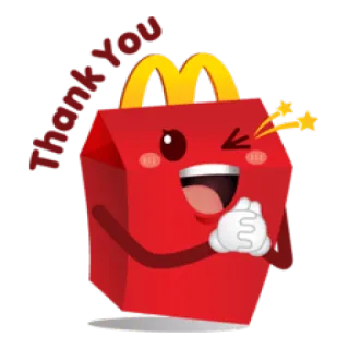 🙏 Thank You mcdonalds, happy meal, comida, kawaii, desenho animado telegram sticker