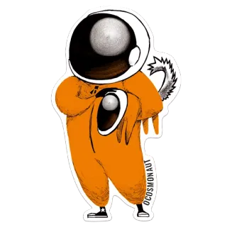 🐕 OCOSMONAUT astronaut, space, cosmos, orange, white, sticker, outer space, suit whatsapp sticker